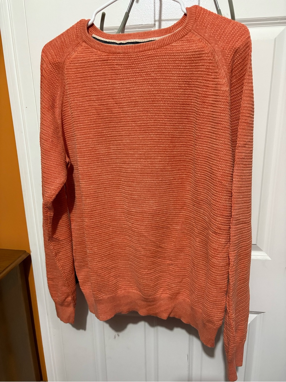 Weatherproof Men’s Crewneck Sweater in Coral Orange